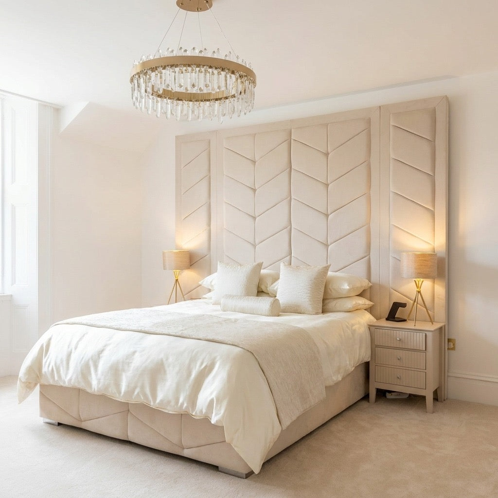 Chevron Luxe extended panel Bed
