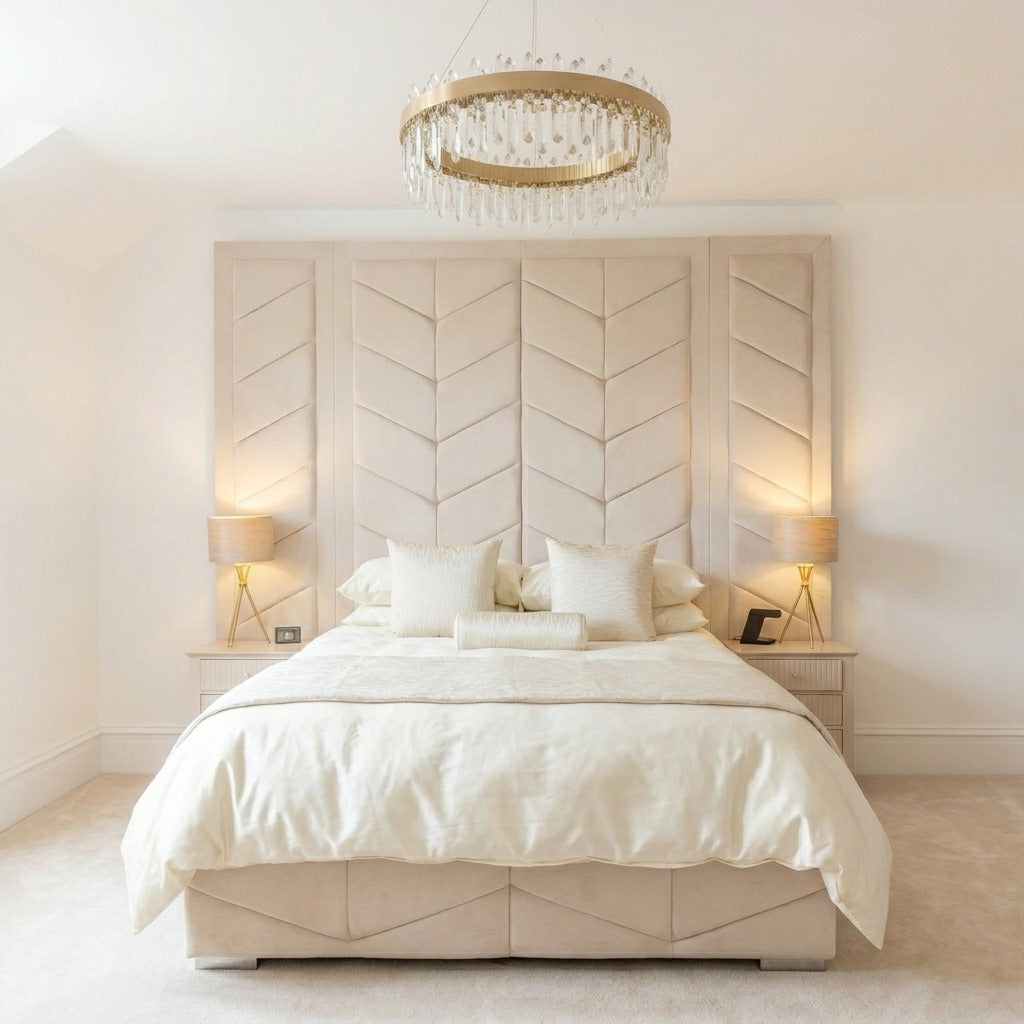 Chevron Luxe extended panel Bed