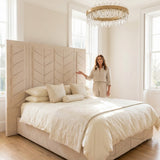 Chevron Luxe extended panel Bed